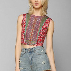 Staring At Stars (UO) Ikat Embroidered-Bib Tank Top - Small